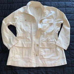 Michael‎ Kors cream gold safari cotton jacket size large brand new no tags